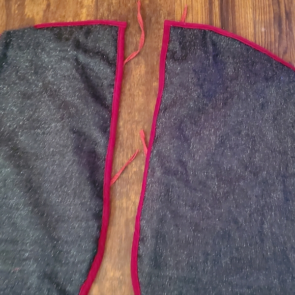 Santa Snowman Christmas Tree Skirt Green Sparkly Prima Creations 43" Primitive - Picture 5 of 8